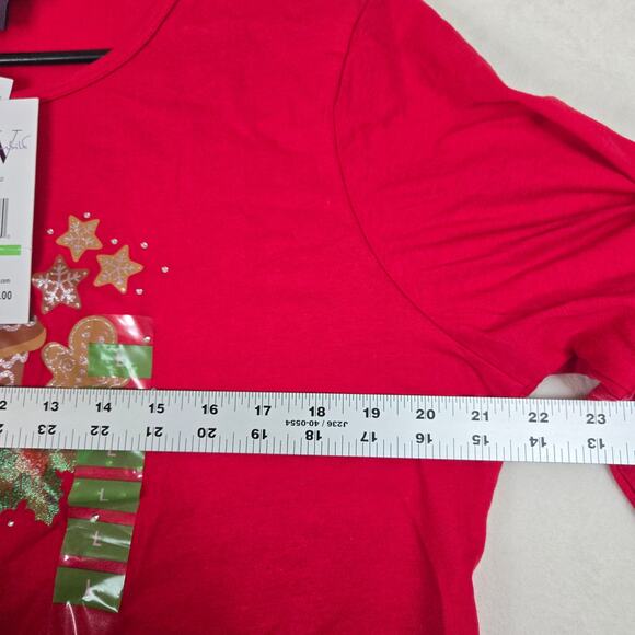 Gloria Vanderbilt Christmas Holiday Shirt Longsleeve Top Womens large 0674 - Picture 7 of 9